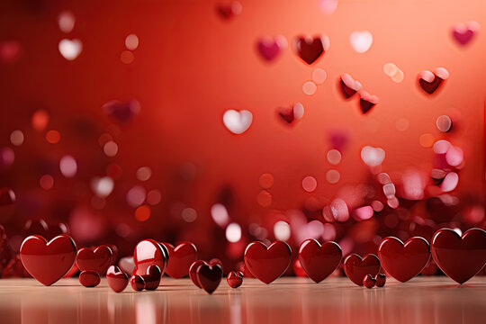 Vibrant Red Valentines Day Mockup Background