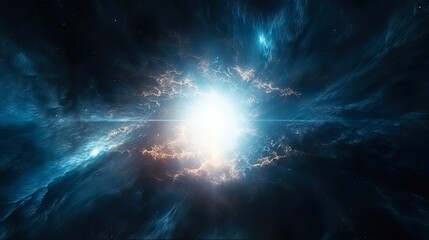Supernova Explosion in a Dynamic Night Sky: Futuristic Astronomy Illustration with Mysterious Motion and Complex Background