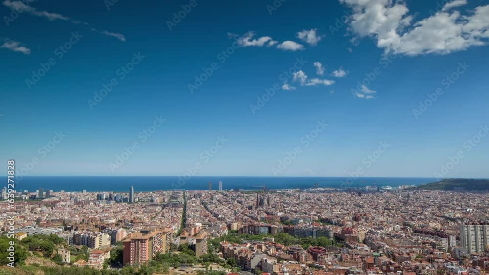 Poster computer code and data over barcelona urban scene