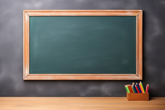World Teachers Day elements and empty chalkboard