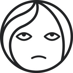 Cartoon Face Emoji Line Icon