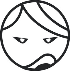 Cartoon Face Emoji Line Icon