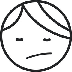 Cartoon Face Emoji Line Icon