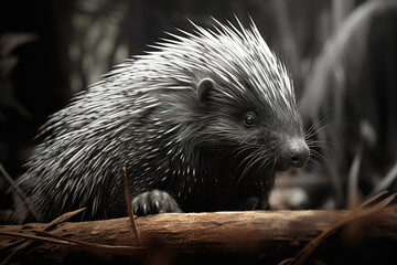 Image of a porcupine in the forest, Wildlife Animals., Generative AI, Illustration. - obrazy, fototapety, plakaty