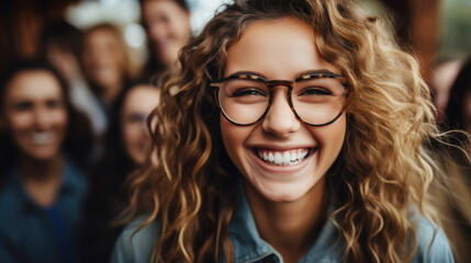 "Empowering Connections: Businesswoman's Animated Chat with Friends"