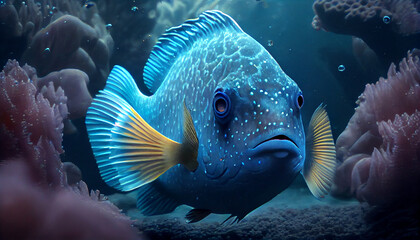Fish under water in sea, fish in the sea, Ai generated image