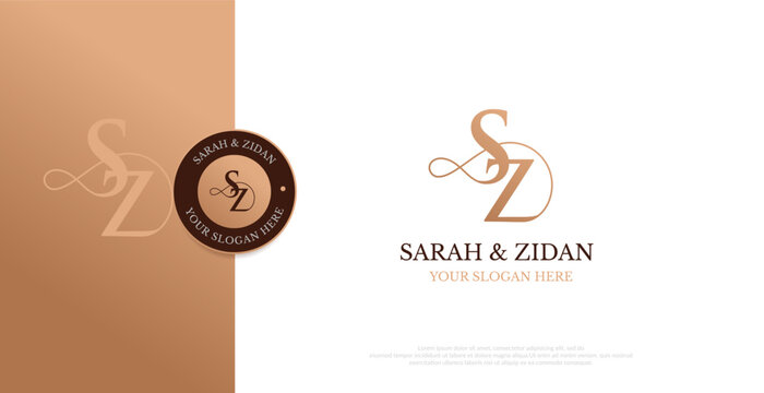 Wedding Logo Initial SZ Logo Design Vector