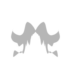 Monochrome illustrations set of different stylized wings for logos or labels design projects. Vector pictures set of line wings bird or angel