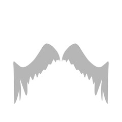 Monochrome illustrations set of different stylized wings for logos or labels design projects. Vector pictures set of line wings bird or angel