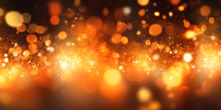 Abstract background with yellow orange golden lights