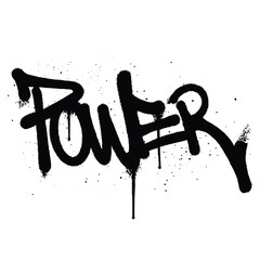 Graffiti spray paint Word Power Isolated Vector