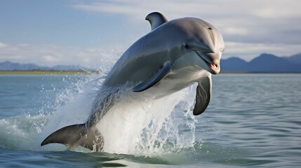Dolphin leaping gracefully out of water