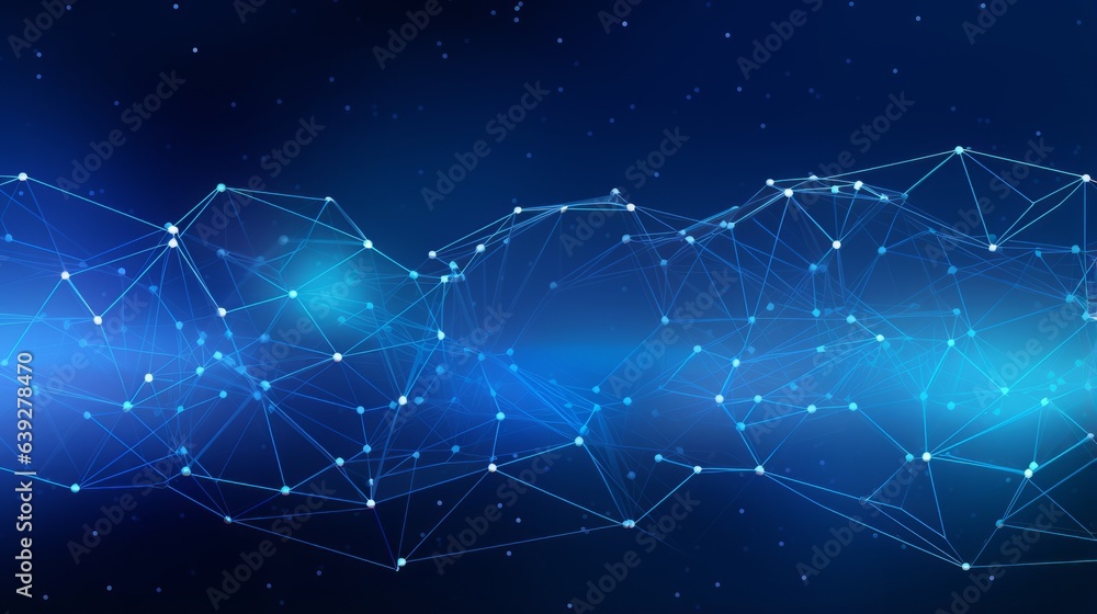 Poster abstract blue background. network connection structure. grid.