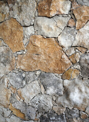 Rock wall background. Stone wall texture. Detail of a traditional dry stone wall