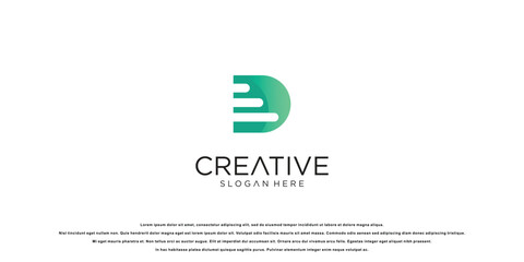 Simple abstract letter D logo design with modern concept| premium vector