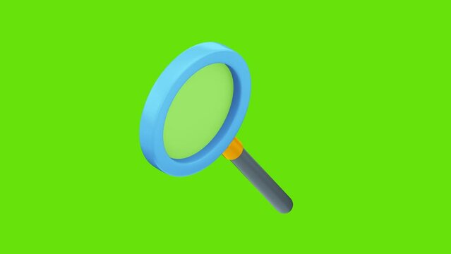 Magnifier scene icon of nice animated for your 3D icon pack videos easy to use with green Background . HD Video Motion Graphic Animation Free Video