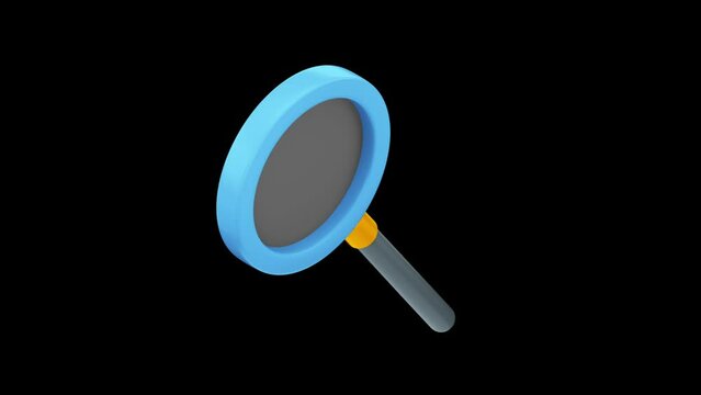 Magnifier scene icon of nice animated for your 3D icon pack videos easy to use with black Background . HD Video Motion Graphic Animation Free Video