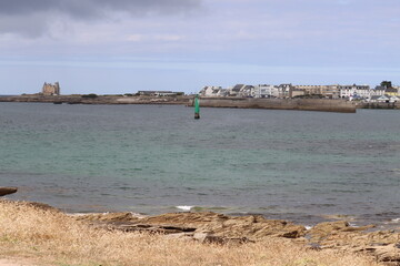 Naklejka premium boat on the beach in Quiberon