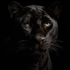 Black panther on a black background