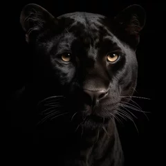 Türaufkleber Black panther on a black background © Roman