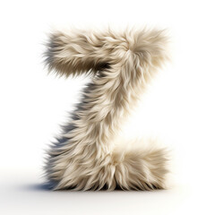 Furry letter Z made of dog, cat and animal fur