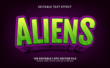 aliens text effect