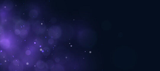 Sparkling glare light effects with colorful shimmer. Beautiful lens flare effect with bokeh, glittery particles and rays. Shining abstract background. Vector illustration	