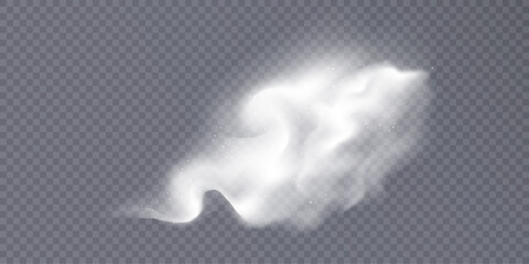Texture of steam, smoke, fog, clouds. With elements of light bokeh. Vector isolated smoke. Aerosol effect