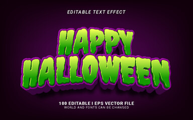 happy halloween 3d style text effect