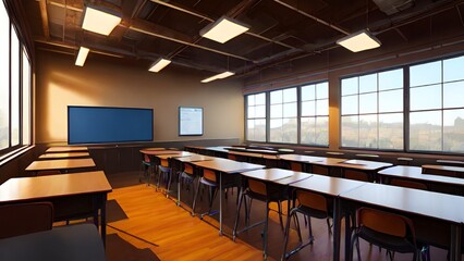 Classroom atmosphere in the morning or after school, good quality, background