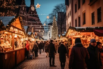 Nuremberg Christmas Market Glow - obrazy, fototapety, plakaty