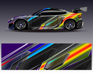 Race car wrap decal designs. Abstract racing and sport background for car livery or daily use car vinyl sticker