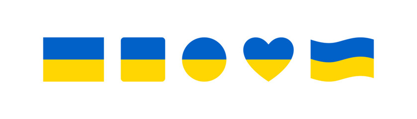 Ukrainian flag set icon. Vector illustration design.