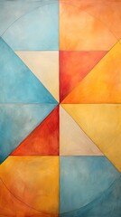 Fototapeta premium Abstract geometric art created using oil colors on canvas. Generative AI