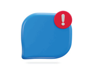 3d chatting bubble warning icon vector illustration