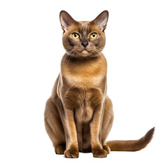 Chat Burmese en transparence, sans background