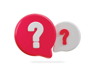 3d speech bubble FAQ icon vector illustration
