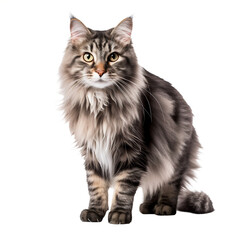 Obraz premium Chat Norvégien (ou Chat des forêts norvégiennes) en transparence, sans background