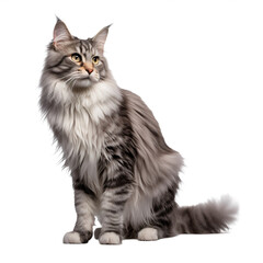 Fototapeta premium Chat Norvégien (ou Chat des forêts norvégiennes) en transparence, sans background