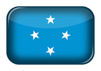 Micronesia web icon rectangle button with clipping path 3d illustration