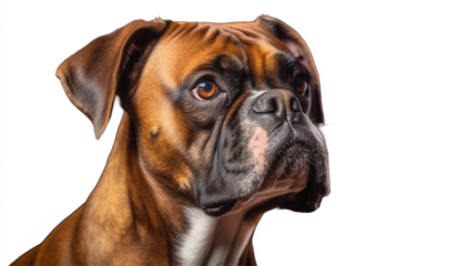 Chien boxer en transparence, sans background