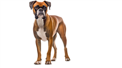 Chien boxer en transparence, sans background