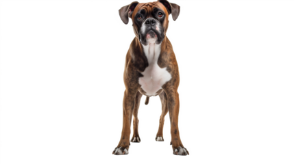 Chien boxer en transparence, sans background