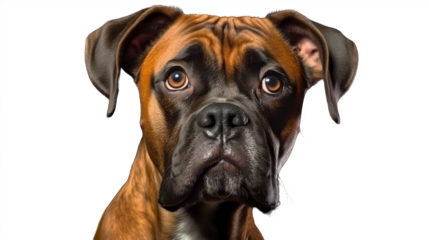 Chien boxer en transparence, sans background