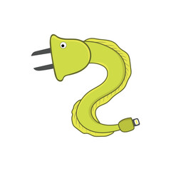 funny eel charger Mascot Character Vector illustration color children cartoon