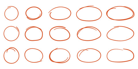 Circle line sketch icon in hand drawn style. Circular scribble doodle vector illustration on isolated background. Pencil or pen bubble sign business concept.