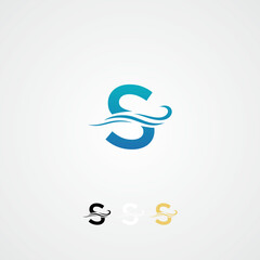 abstract initials "S" combination of waves set