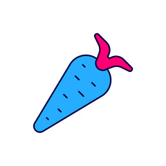 Filled outline Carrot icon isolated on white background. Vector