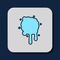 Filled outline Paint spray icon isolated on blue background. Vector