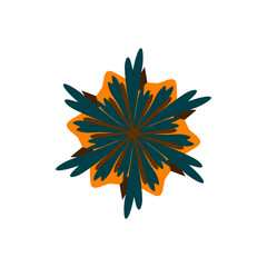 Beautiful floral spiral symmetrical vector illustration